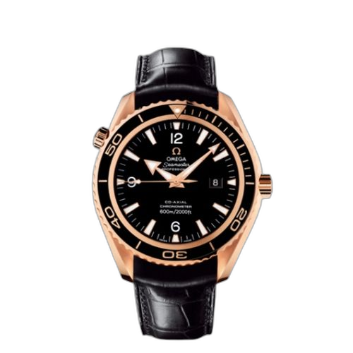 Seamaster Planet Ocean 600M Co-Axial 45.5 Red Gold / Black / Alligator