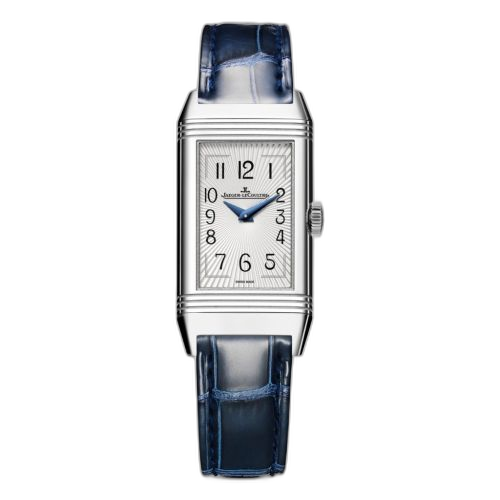 Reverso One Duetto Moon Stainless Steel / Silver / Alligator
