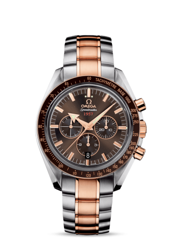 Speedmaster Broad Arrow 1957 Stainless Steel / Red Gold / Brown / Bracelet
