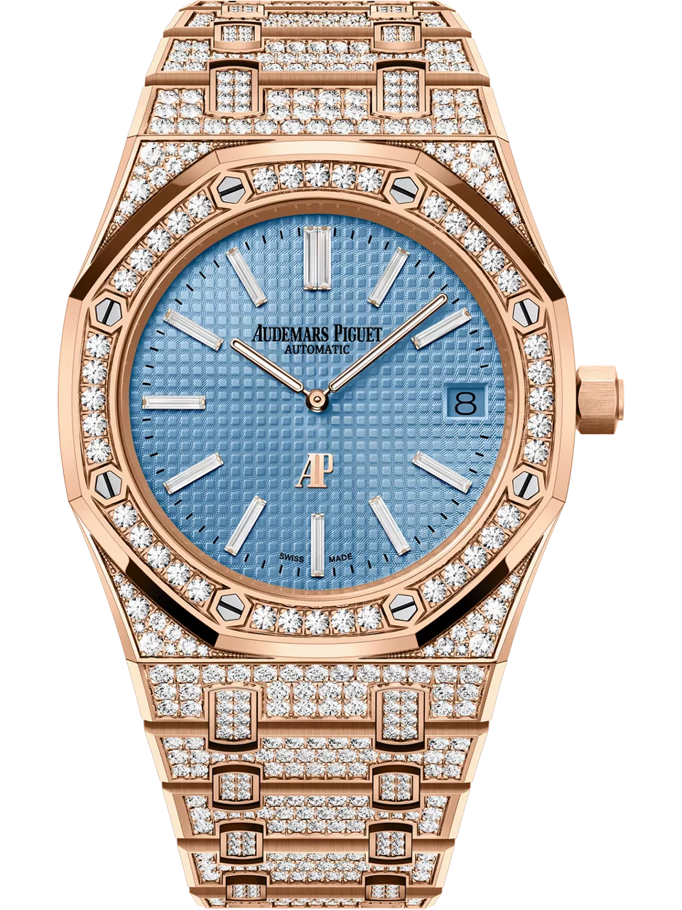 Royal Oak Extra-Thin Pink Gold / Diamond / Blue