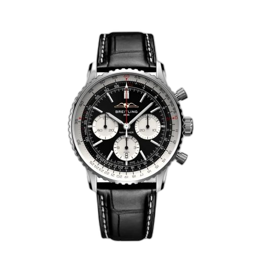 Navitimer B01 Chronograph 43 Stainless Steel / Black / Alligator - Folding