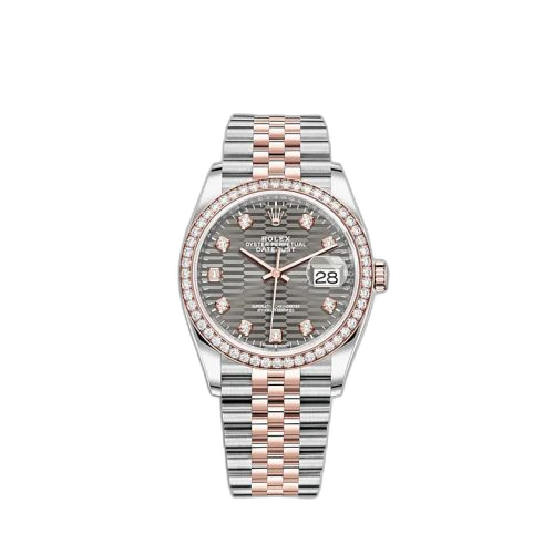 Datejust 36 Stainless Steel / Everose / Diamond / Slate - Fluted - Diamond / Jubilee