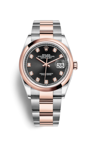 Datejust 36 Stainless Steel / Everose / Smooth / Black Diamond / Oyster