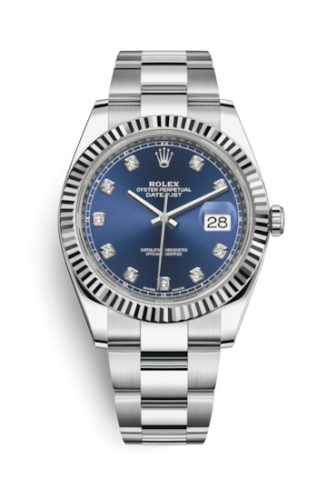 Datejust 41 Stainless Steel Fluted / Oyster / Blue - Diamond