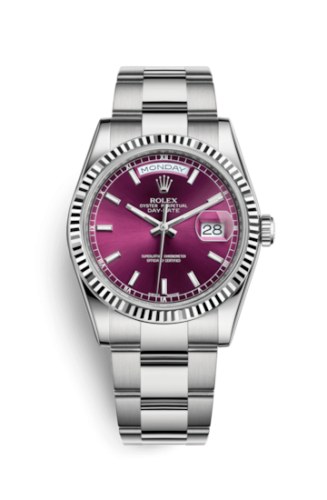 Day-Date 36 White Gold / Oyster / Cherry
