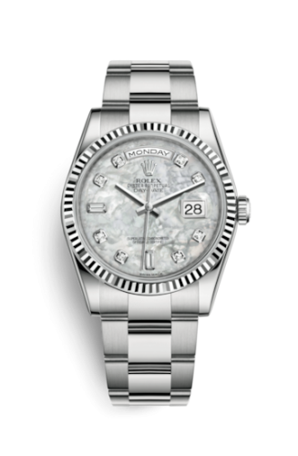 Day-Date 36 White Gold Fluted / Oyster / MOP