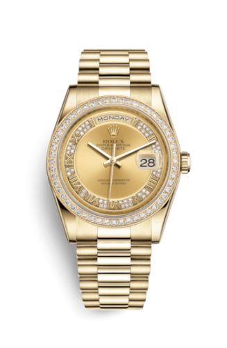 Day-Date 36 Yellow Gold Diamonds / President / Champagne Roman