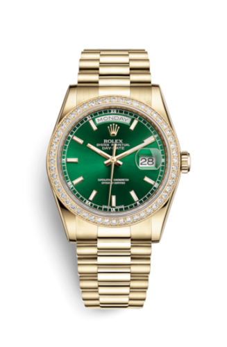 Day-Date 36 Yellow Gold Diamonds / President / Green