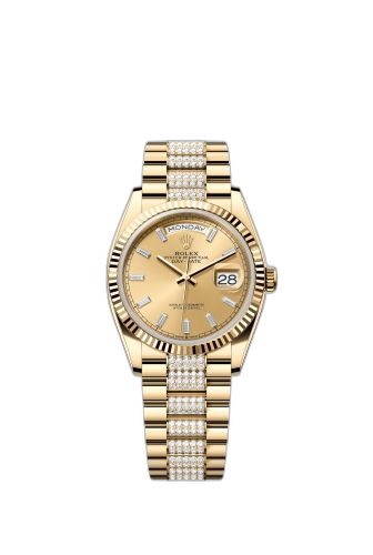 Day-Date 36 Yellow Gold / Fluted / Champagne - Baguette / President - Diamond