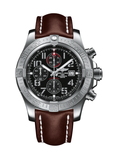 Super Avenger II Stainless Steel / Volcano Black / Calf / Pin
