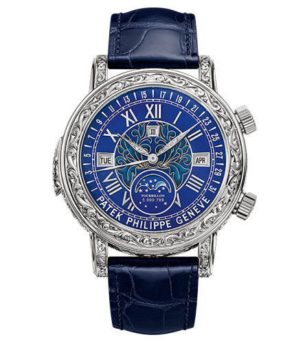 Sky Moon Tourbillon 6002 White Gold / Blue