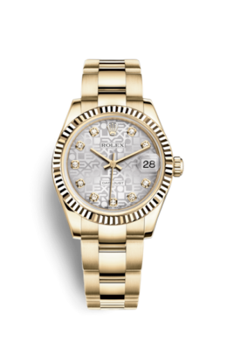 Datejust 31 Yellow Gold Fluted / Oyster / Silver Computer
