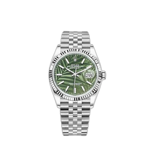 Datejust 36 Stainless Steel / Fluted / Green - Palm / Jubilee