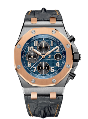 [26471SR.OO.D101CR.01] Royal Oak Offshore 26471 Stainless Steel / Pink Gold / Bucherer Blue Editions