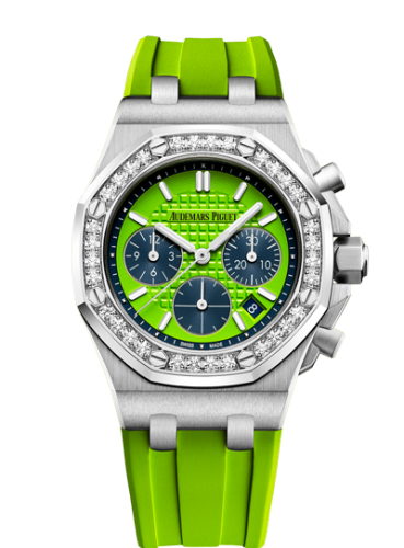 [26231ST.ZZ.D038CA.01] Royal Oak OffShore 26231 Lady Chronograph Stainless Steel / Green / Diamond