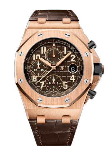 [26470OR.OO.A099CR.01] Royal Oak Offshore 42 Pink Gold / Brown / Alligator