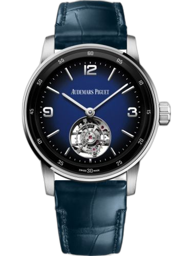 [26396BC.OO.D321CR.01] CODE 11.59 Tourbillon Selfwinding White Gold / Blue