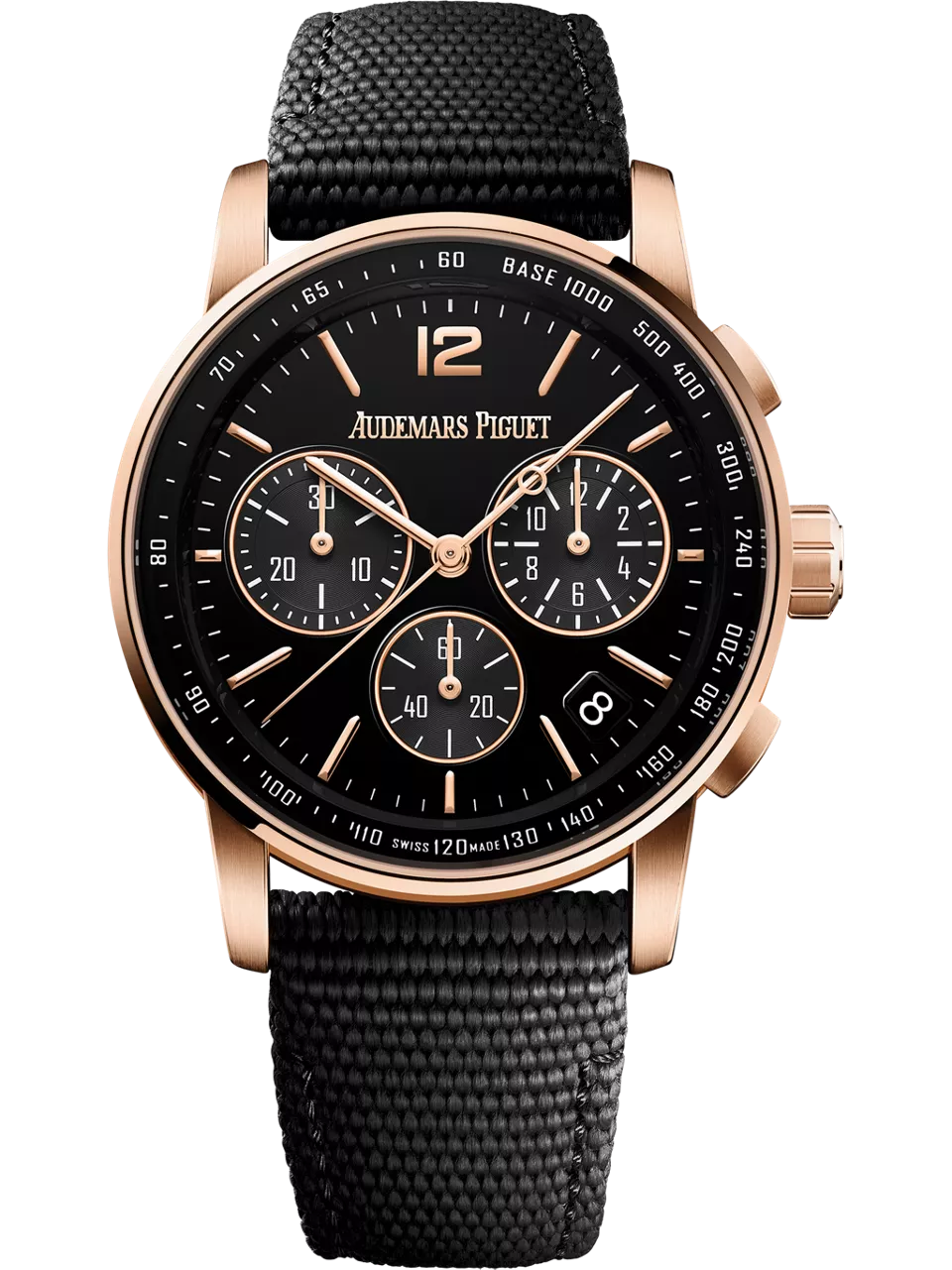 [26393OR.OO.A002KB.01] CODE 11.59 Chronograph Selfwinding Pink Gold / Black / Fabric