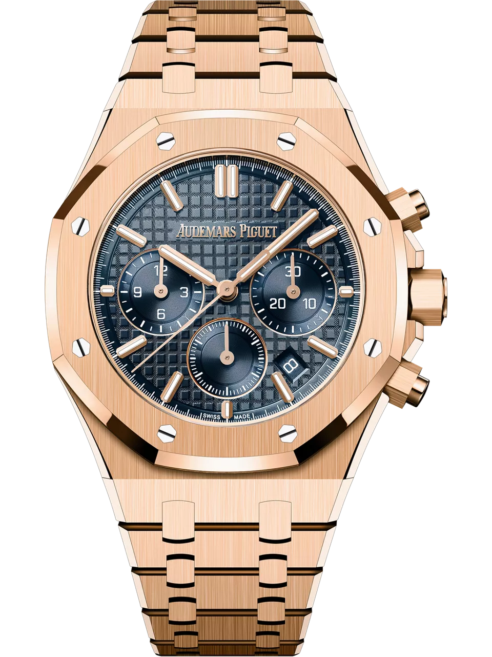 [26715OR.OO.1356OR.01] Royal Oak Chronograph 38 Pink Gold / Blue