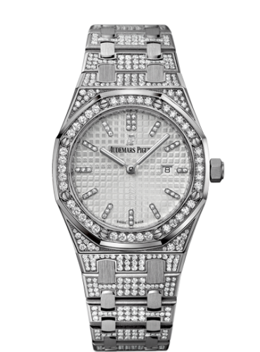 [67652BC.ZZ.1262BC.01] Royal Oak 33 Quartz White Gold / Diamond / Silver / Bracelet