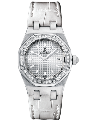[67621ST.ZZ.D012CR.02] Royal Oak Quartz 67621 Stainless Steel / Diamond / Silver / Alligator