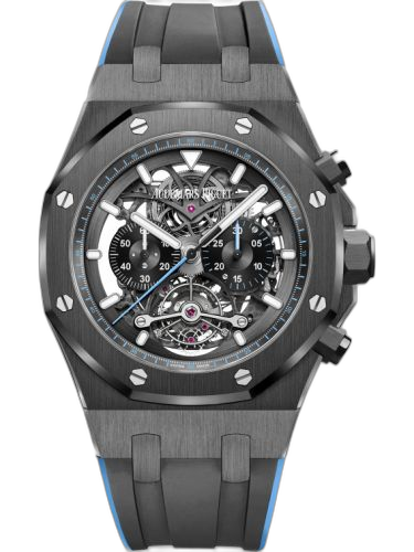 [26343CE.OO.D002CA.02] Royal Oak Tourbillon Chronograph Openworked Ceramic / Blue