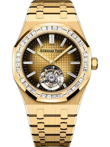 [26730BA.ZZ.1320BA.01] Royal Oak Self-Winding Flying Tourbillon Yellow Gold - Baguette / Champagne