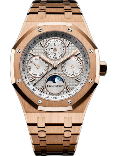 [26574OR.OO.1220OR.01] Royal Oak Perpetual Calendar 41 Pink Gold / Silver