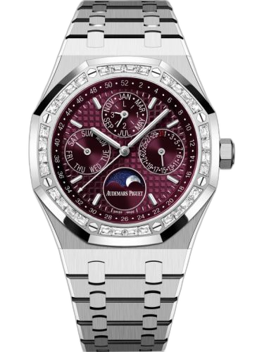[26598BC.ZZ.1220BC.01] Royal Oak Perpetual Calendar 41 White Gold - Diamond / Purple