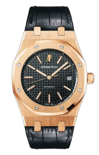 [15300OR.OO.D002CR.01] Royal Oak 15300 Pink Gold / Black / Strap