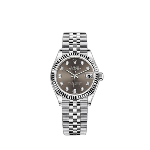 [278274-0008] Datejust 31 Stainless Steel Fluted / Jubilee / Grey - Diamonds