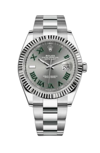 [126334-0021] Datejust 41 Stainless Steel Fluted / Slate - Roman / Oyster