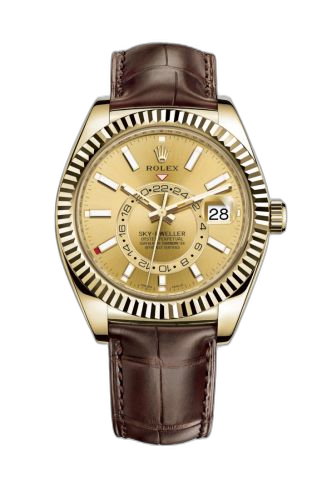 [326138-0006] Sky-Dweller Yellow Gold / Champagne / Alligator