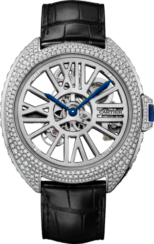 [HPI01057] Clé de Cartier 41 Skeleton Automatic Palladium / Diamond