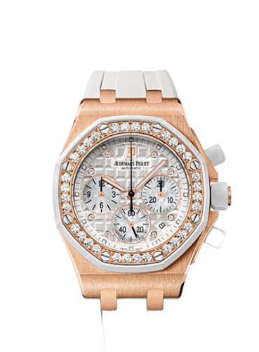 [26048OK.ZZ.D010CA.01] Royal Oak OffShore 26048 Lady Chronograph Pink Gold / White