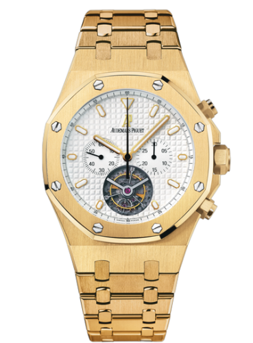 [25977BA.OO.1205BA.02] Royal Oak Tourbillon Chronograph Yellow Gold / Silver