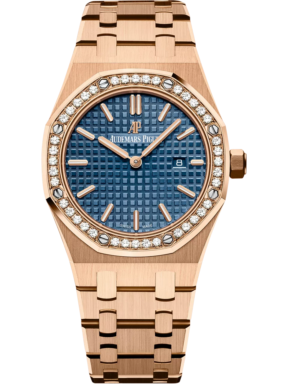 [67651OR.ZZ.1261OR.02] Royal Oak 67651 Quartz Pink Gold / Blue / Bracelet