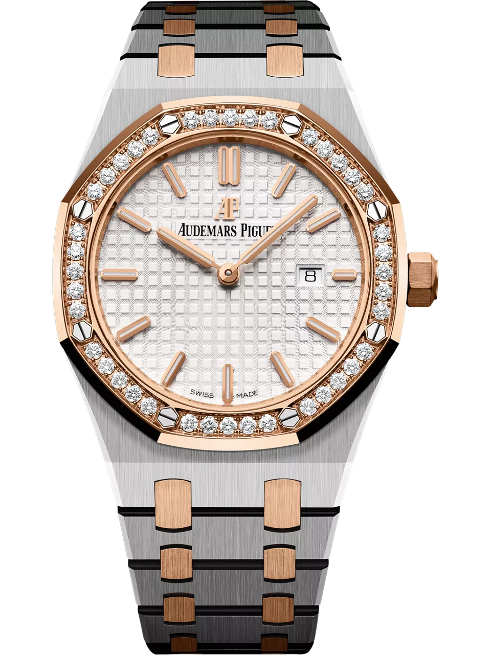 [67651SR.ZZ.1261SR.01] Royal Oak 67651 Quartz Stainless Steel / Pink Gold / Diamond / Silver / Bracelet