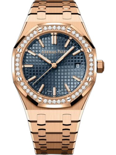 [77451OR.ZZ.1361OR.04] Royal Oak Selfwinding 34 Pink Gold - Diamond / Blue / Bracelet