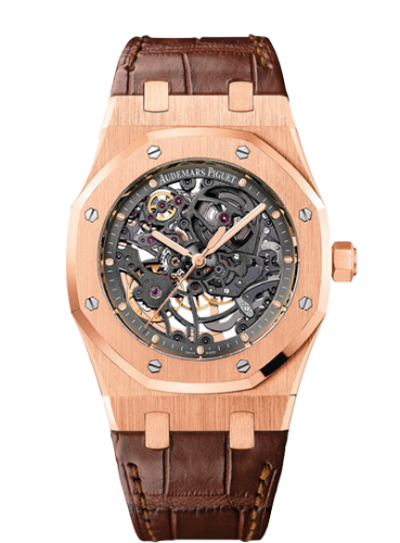 [15305OR.OO.D088CR.01] Royal Oak Openworked Selfwinding Pink Gold / Strap