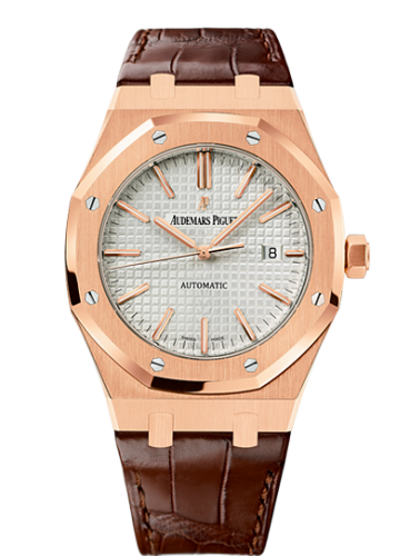 [15400OR.OO.D088CR.01] Royal Oak 15400 Pink Gold / Silver / Strap