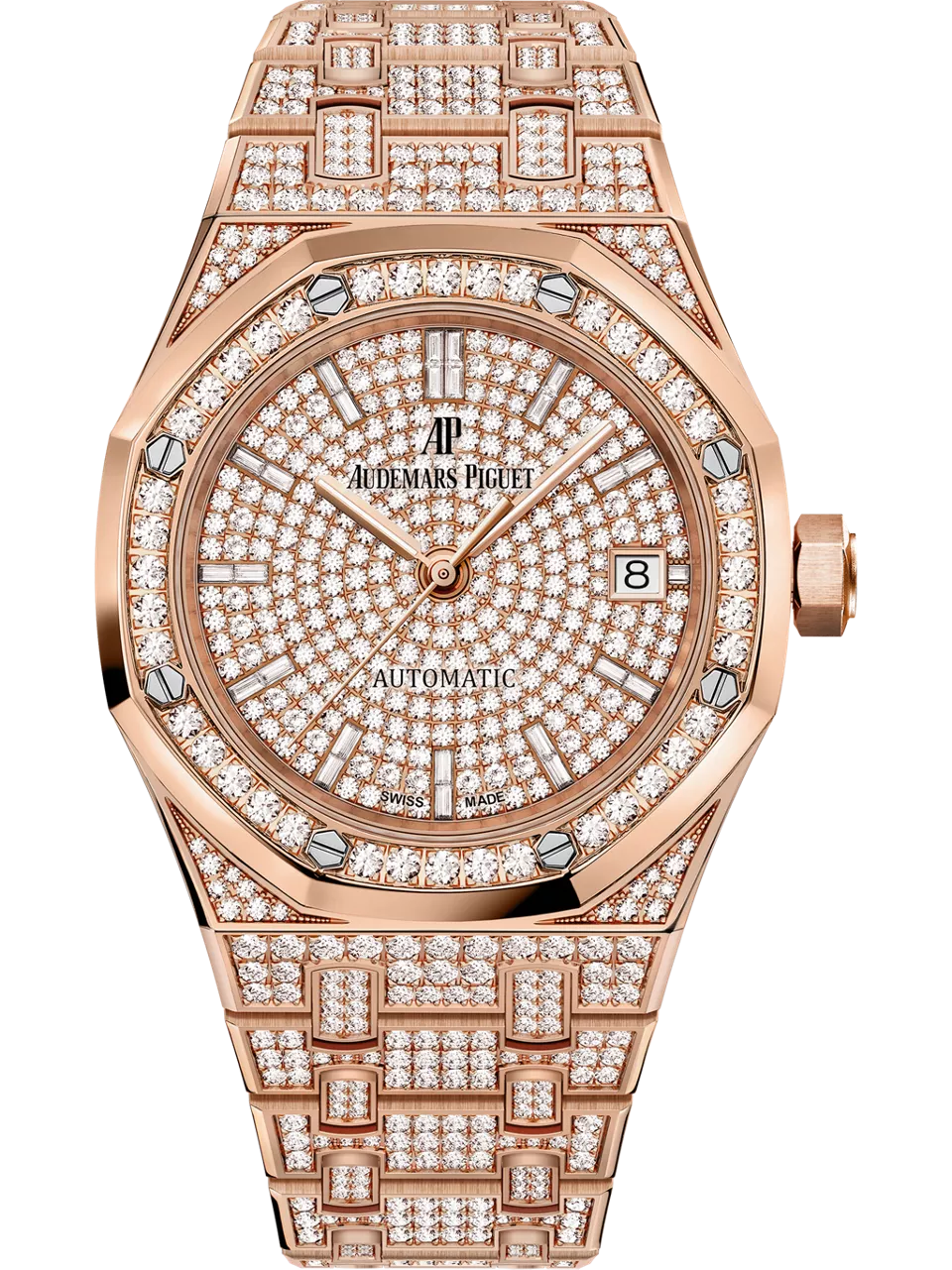 [15452OR.ZZ.1258OR.02] Royal Oak 15452 Selfwinding Pink Gold / Diamond / Diamond