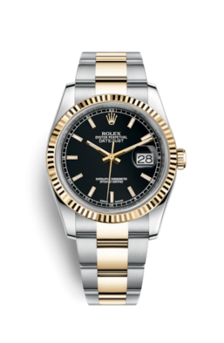 [116233-0173] Datejust 36 Rolesor Yellow Fluted / Oyster / Black