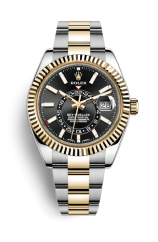 [326933-0002 (aka: M326933-0002)] Sky-Dweller Stainless Steel / Yellow Gold / Black