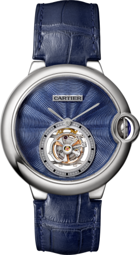 [W6920105] Ballon Blue de Cartier 39 Flying Tourbillon White Gold / Blue Enamel