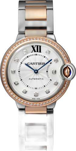 [WE902078] Ballon Blue de Cartier 36 Automatic Stainless Steel / Pink Gold / Diamonds / Bracelet