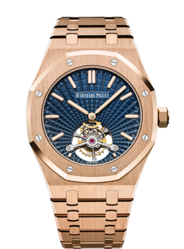 [26522OR.OO.1220OR.01] Royal Oak Ultra Thin Tourbillon Pink Gold / Blue Evolutive