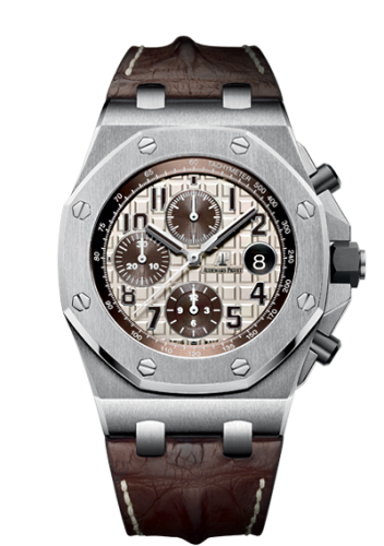 [26470ST.OO.A801CR.01] Royal Oak Offshore 26470 Stainless Steel / Safari / Alligator
