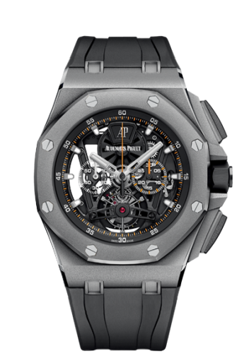 [26407TI.GG.A002CA.01] Royal Oak Offshore Tourbillon Chronograph Openworked Titanium / Rubber