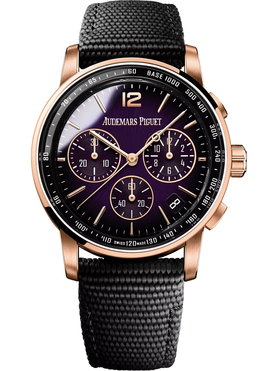 [26393OR.OO.A002KB.02] CODE 11.59 Chronograph Selfwinding Pink Gold / Purple / Fabric